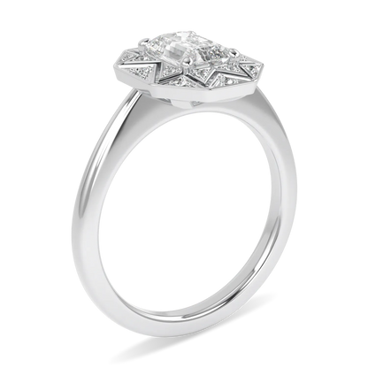 Handcrafted Platinum 0.70cts diamond engagement ring by Blacklock, Hawthorn collection — detail view