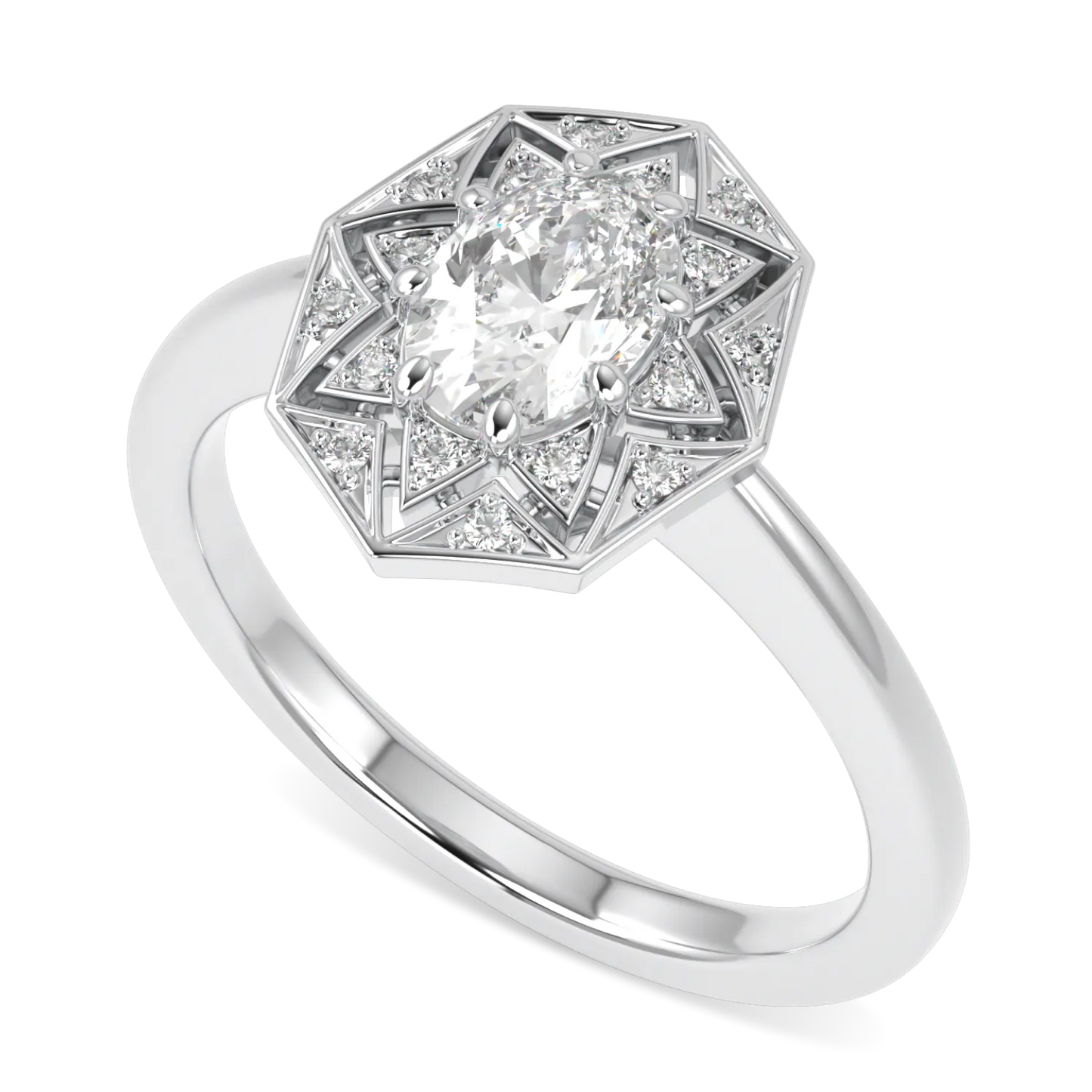 Hawthorn collection 0.50cts oval diamond engagement ring set in Platinum, Blacklock Jewellery