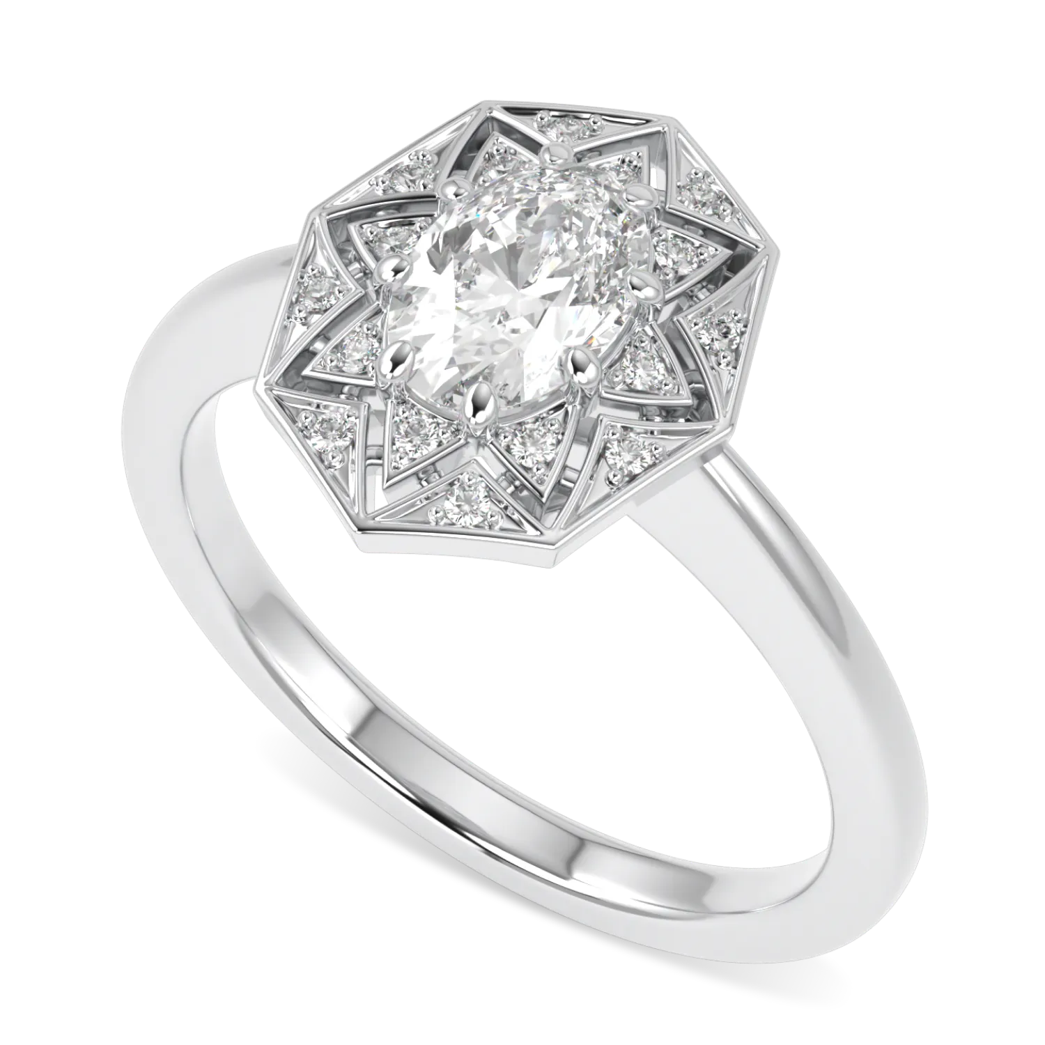 Hawthorn collection 0.50cts oval diamond engagement ring set in Platinum, Blacklock Jewellery