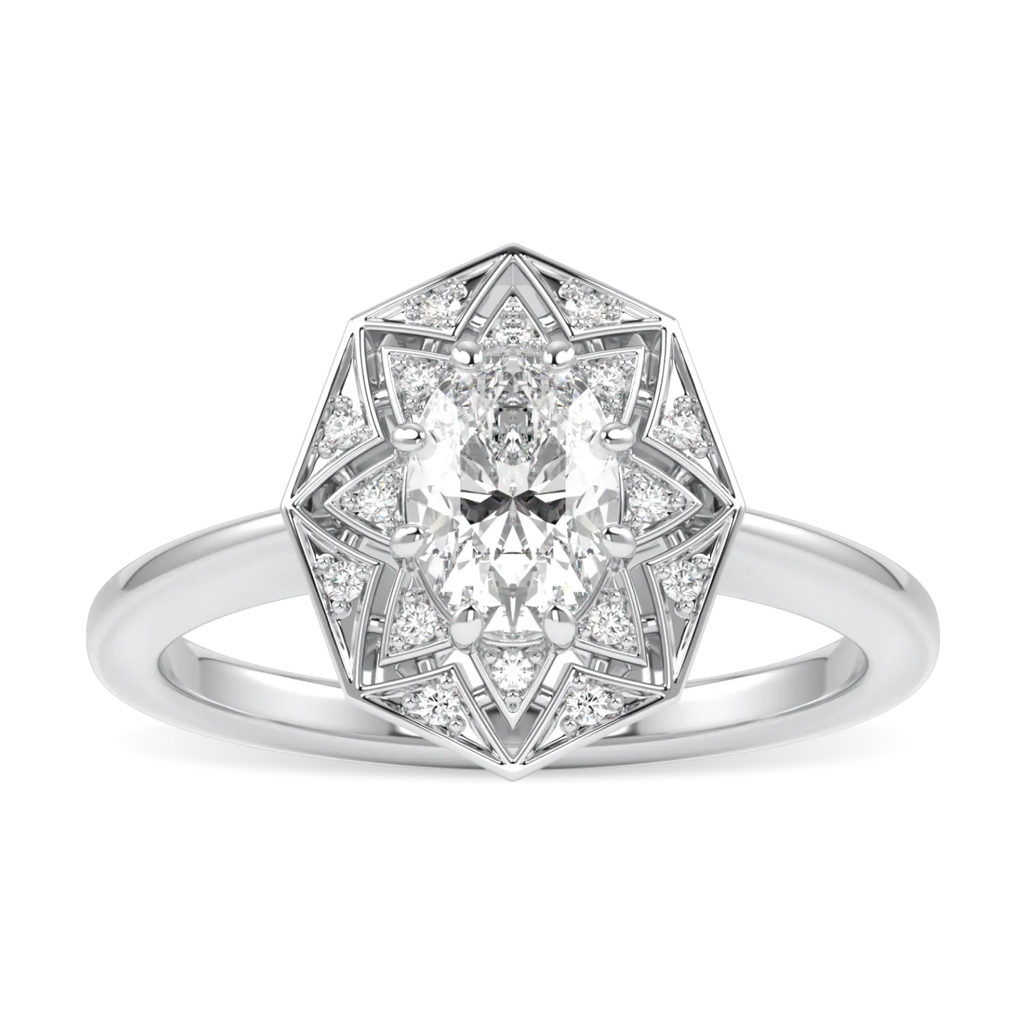 Handcrafted Platinum 0.50cts Diamond engagement ring by Blacklock, Hawthorn collection — side view