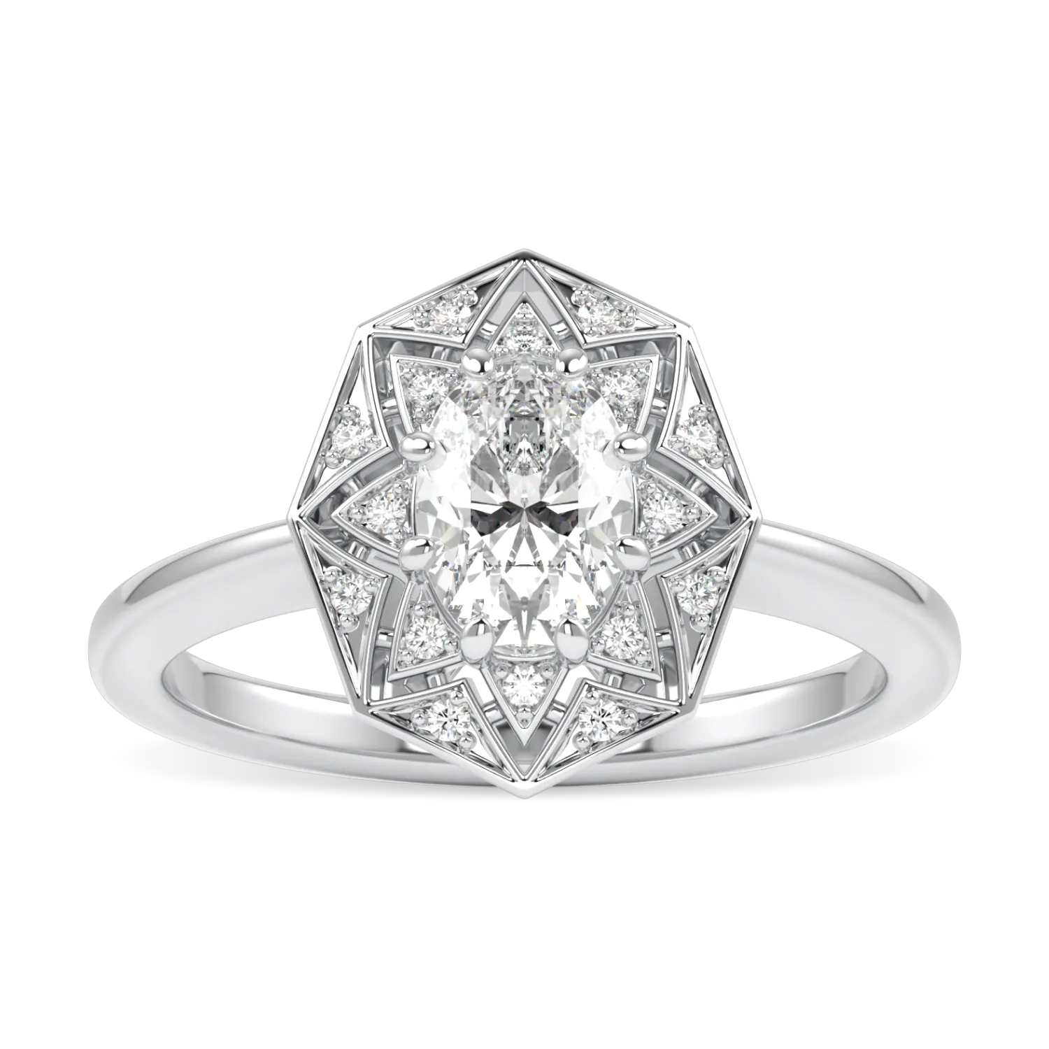Handcrafted Platinum 0.50cts Diamond engagement ring by Blacklock, Hawthorn collection — side view