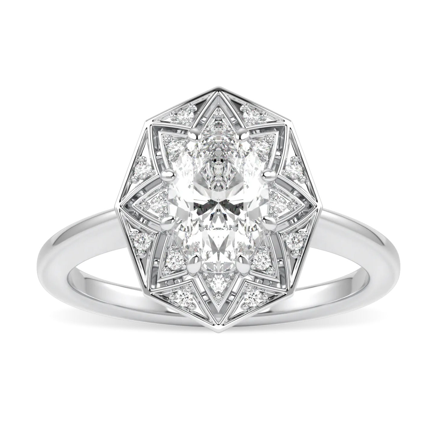 Hawthorn collection 1.00cts oval diamond engagement ring set in Platinum, Blacklock Jewellery — side view