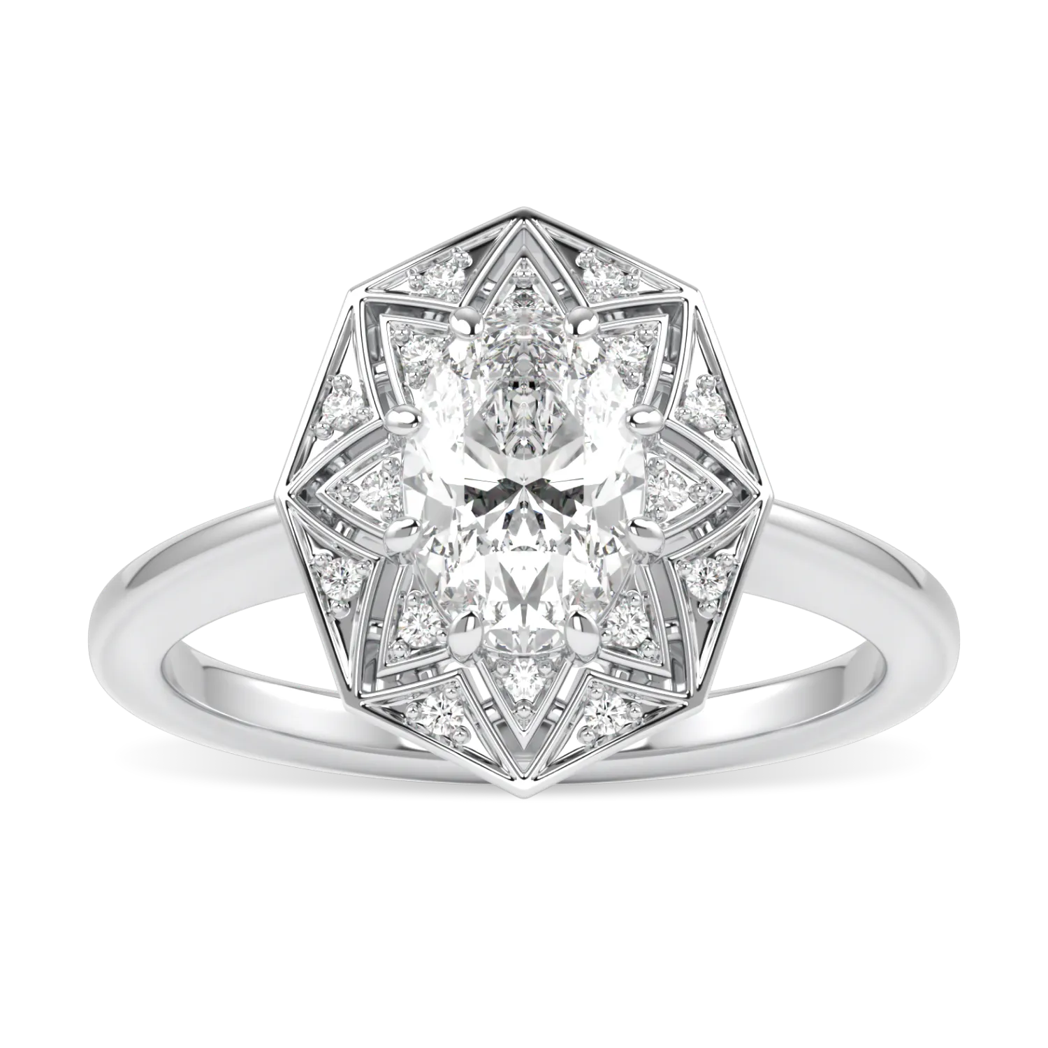 Hawthorn collection 1.00cts oval diamond engagement ring set in Platinum, Blacklock Jewellery — side view