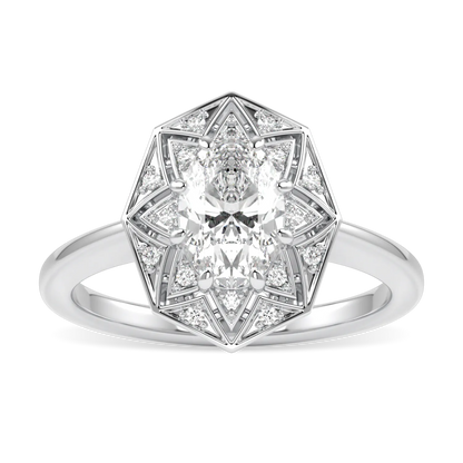 Hawthorn collection 1.00cts oval diamond engagement ring set in Platinum, Blacklock Jewellery — side view