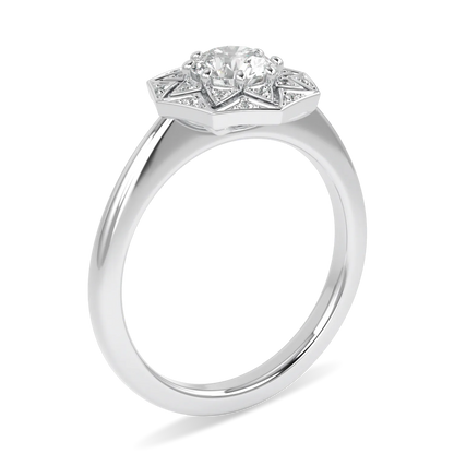 Hawthorn collection diamond engagement ring in Platinum, Blacklock Jewellery — detail view
