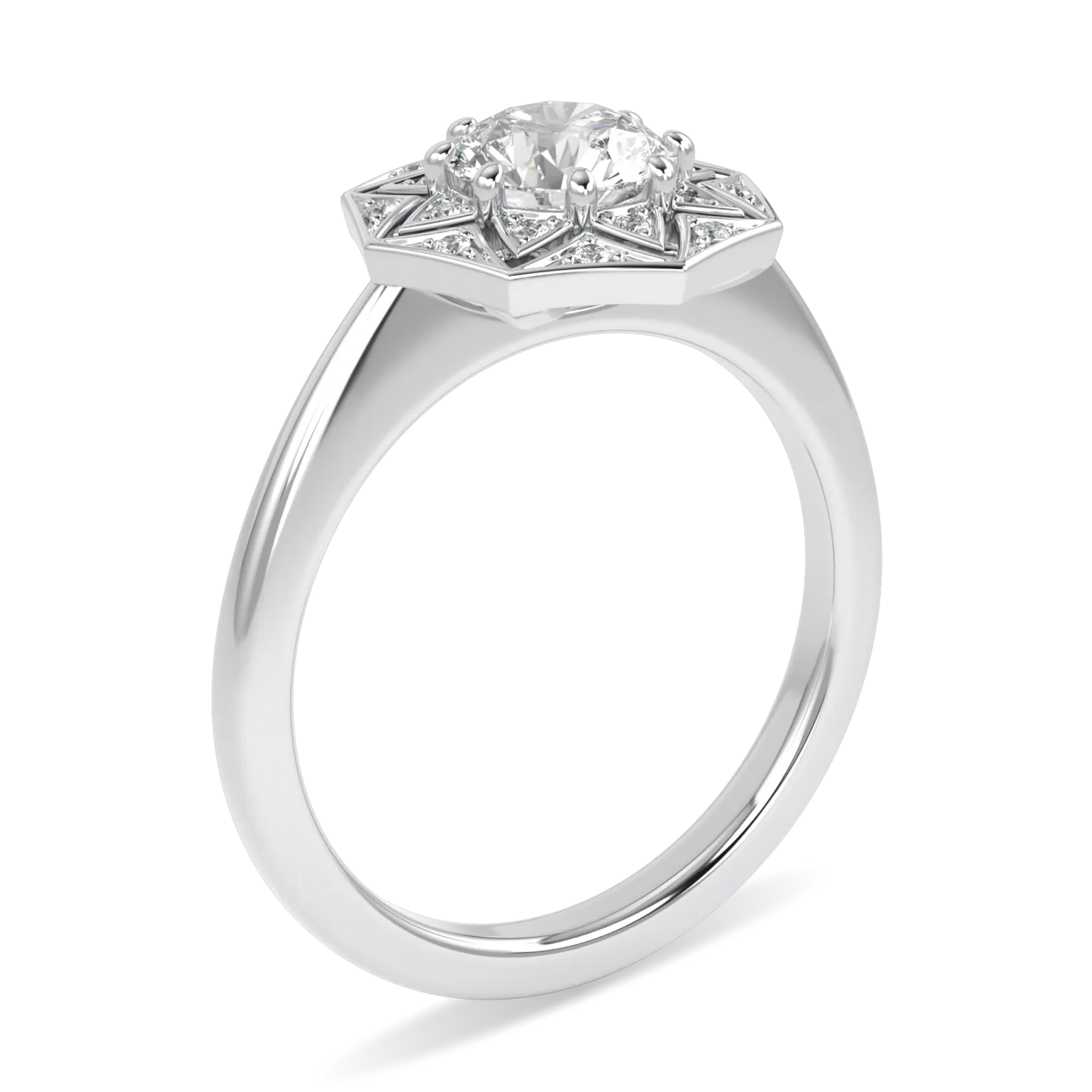 Platinum 0.70ct Round Brilliant Cut Diamond engagement ring from Blacklock's Hawthorn range — detail view