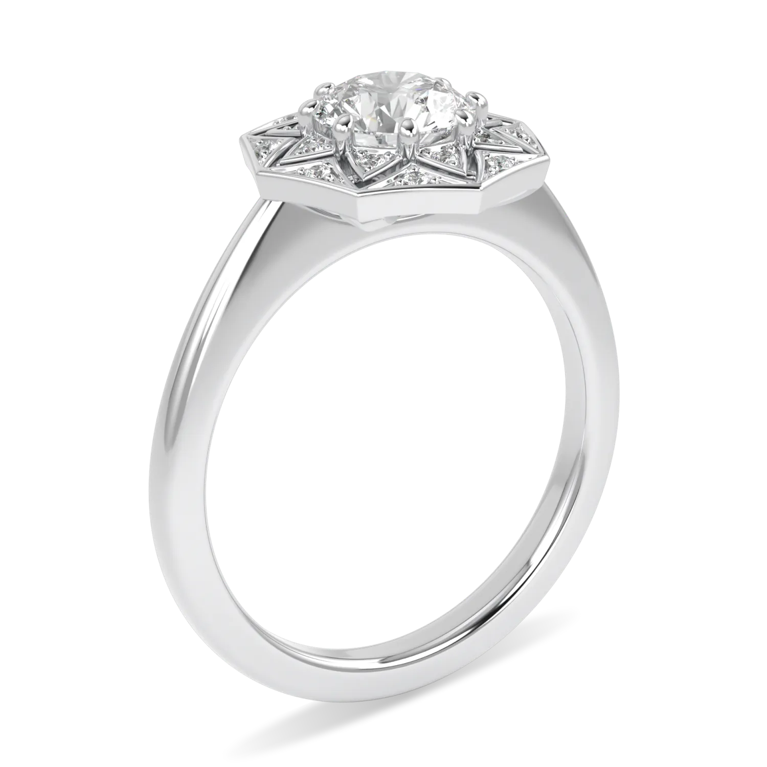 Platinum 0.70ct Round Brilliant Cut Diamond engagement ring from Blacklock's Hawthorn range — detail view