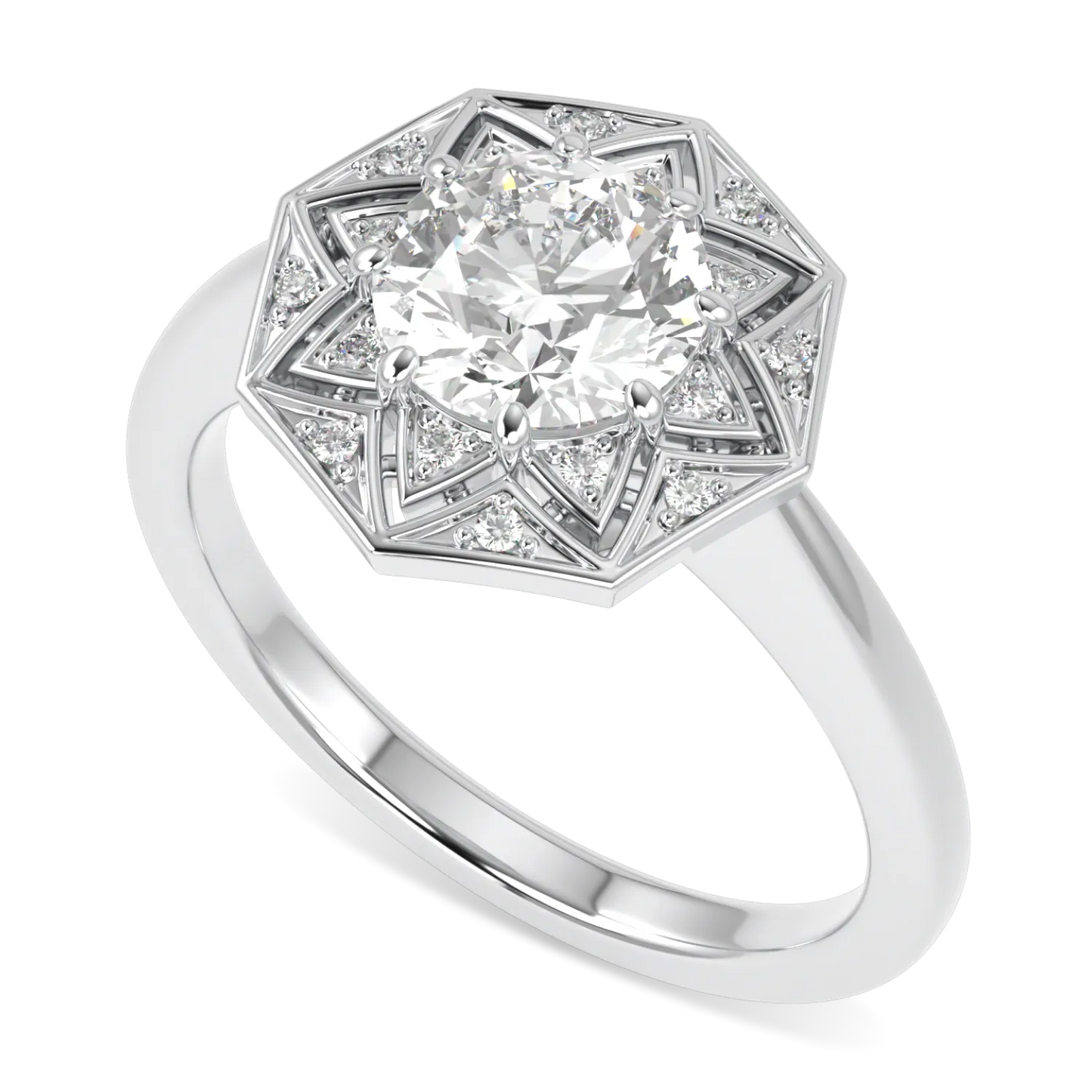 Handcrafted Platinum 1.00cts Round Brilliant Cut Diamond engagement ring by Blacklock, Hawthorn collection