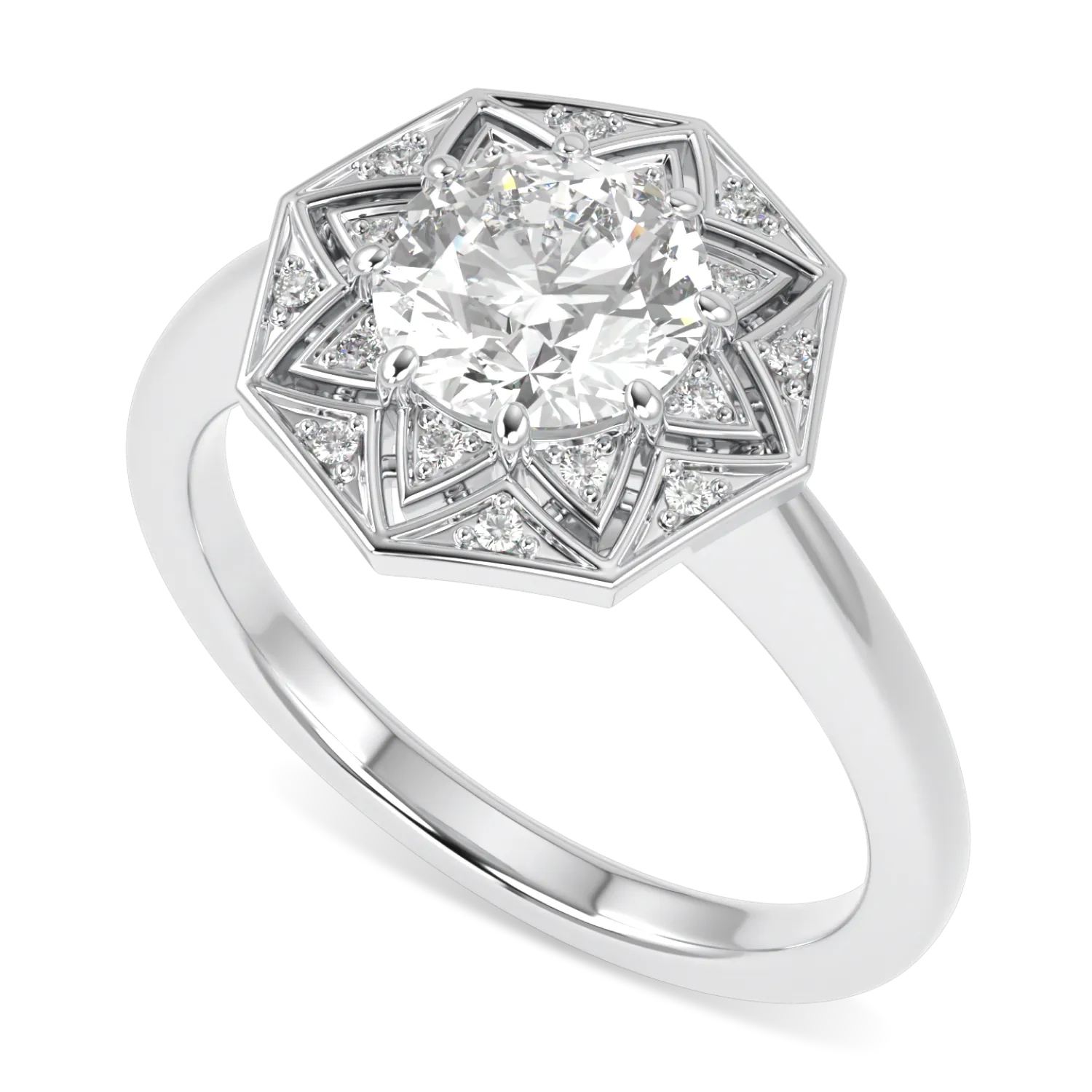Handcrafted Platinum 1.00cts Round Brilliant Cut Diamond engagement ring by Blacklock, Hawthorn collection