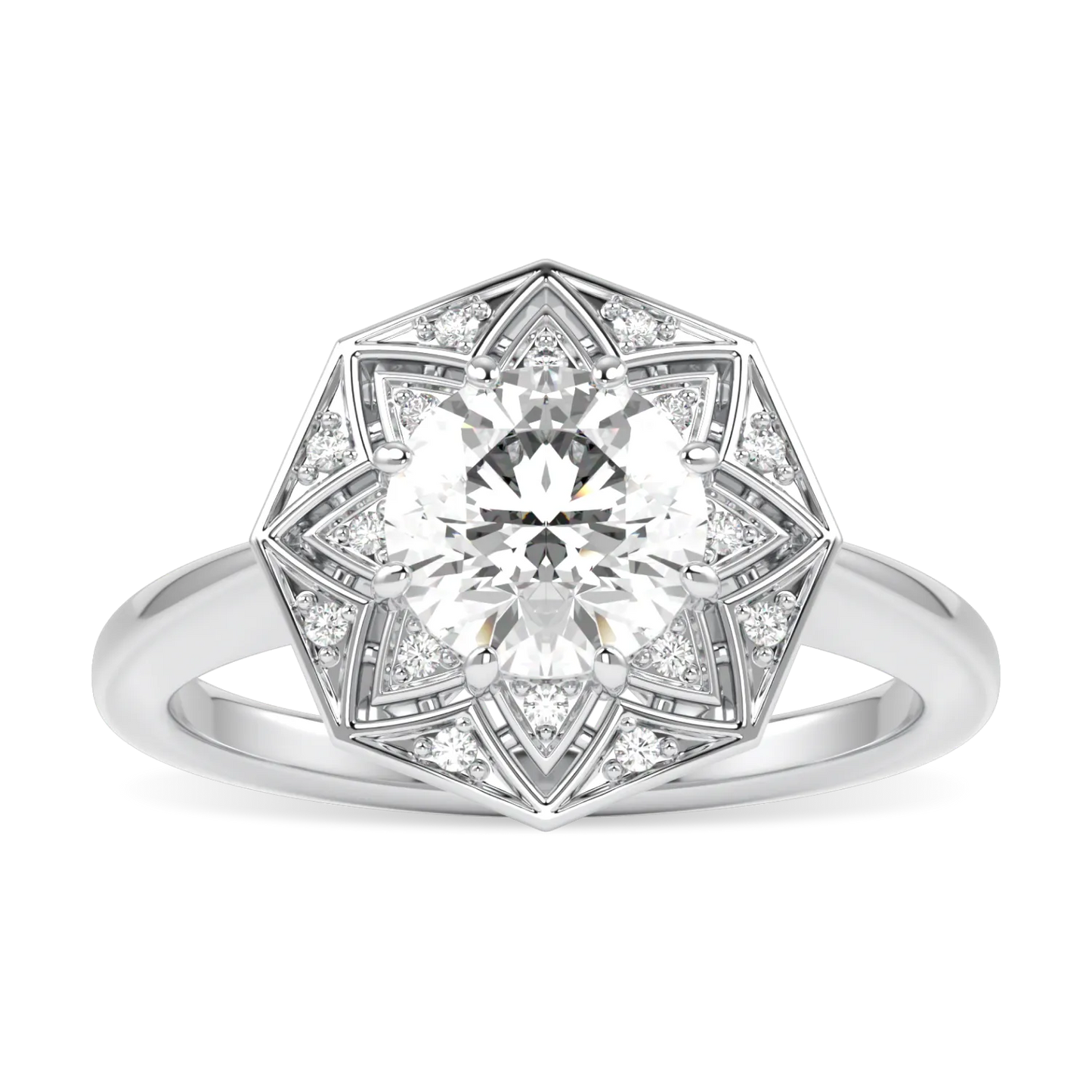 Hawthorn Platinum Round Brilliant Cut Diamond Engagement Ring 1.00cts by Blacklock Jewellery, Hawthorn collection — side view