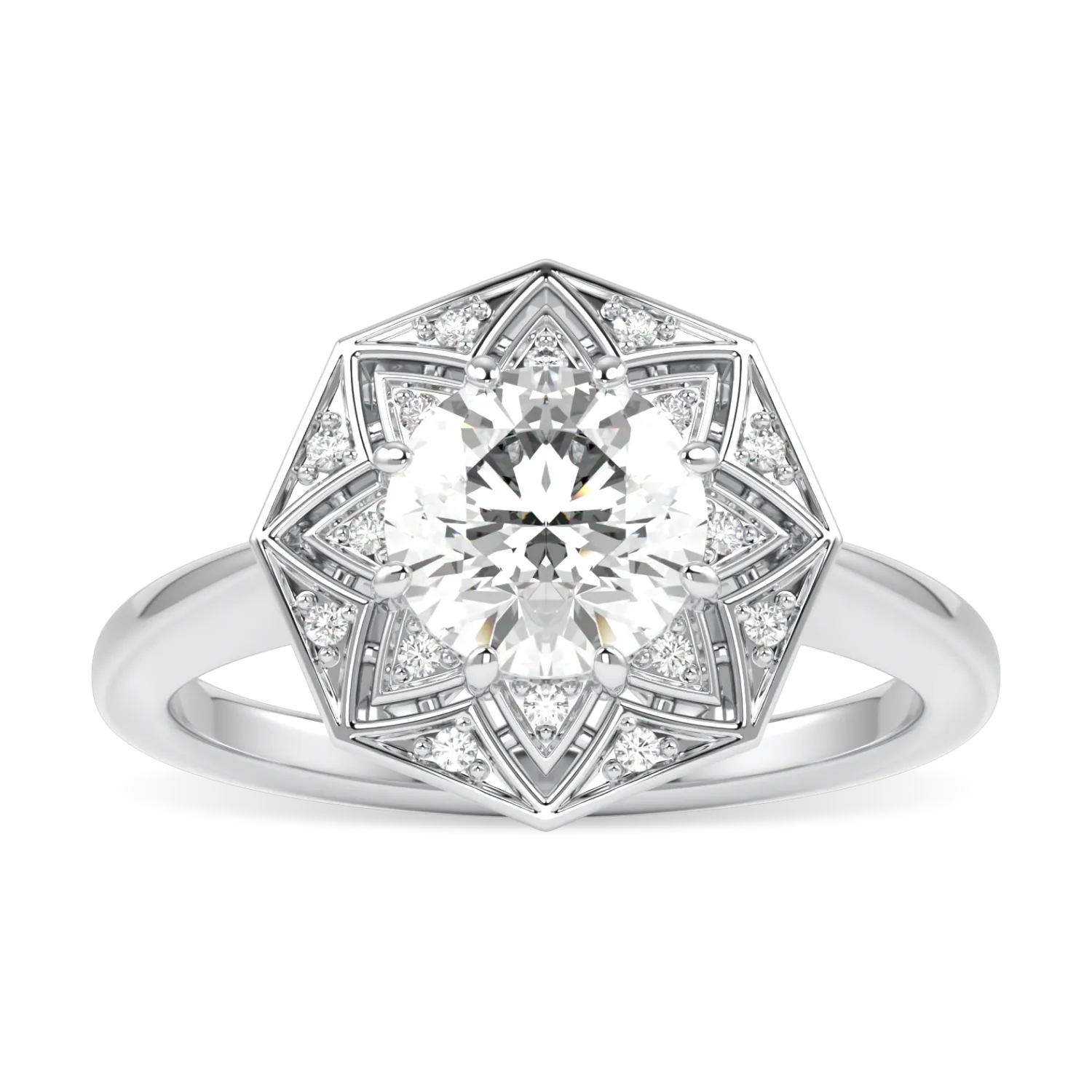 Hawthorn Platinum Round Brilliant Cut Diamond Engagement Ring 1.00cts by Blacklock Jewellery, Hawthorn collection — side view