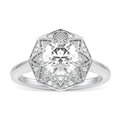 Hawthorn Platinum Round Brilliant Cut Diamond Engagement Ring 1.00cts by Blacklock Jewellery, Hawthorn collection — side view