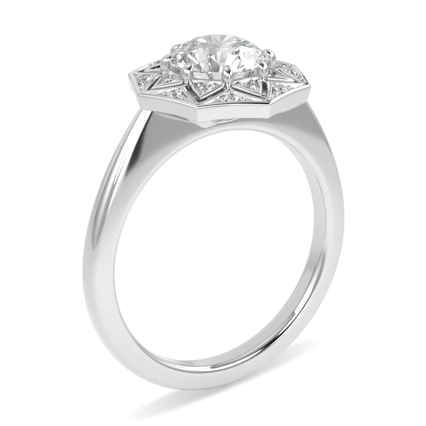 Blacklock Hawthorn engagement ring in Platinum with 1.00cts Round Brilliant Cut Diamond — detail view