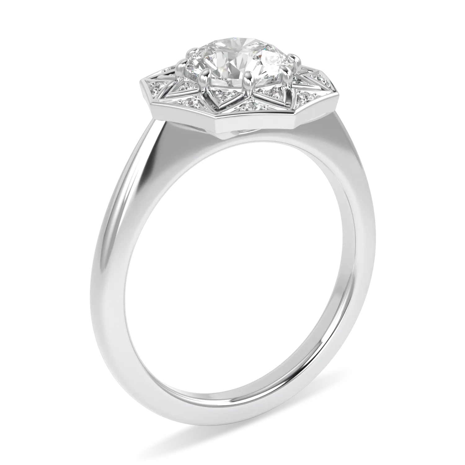 Blacklock Hawthorn engagement ring in Platinum with 1.00cts Round Brilliant Cut Diamond — detail view