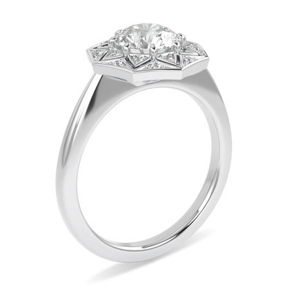 Blacklock Hawthorn engagement ring in Platinum with 1.00cts Round Brilliant Cut Diamond — detail view