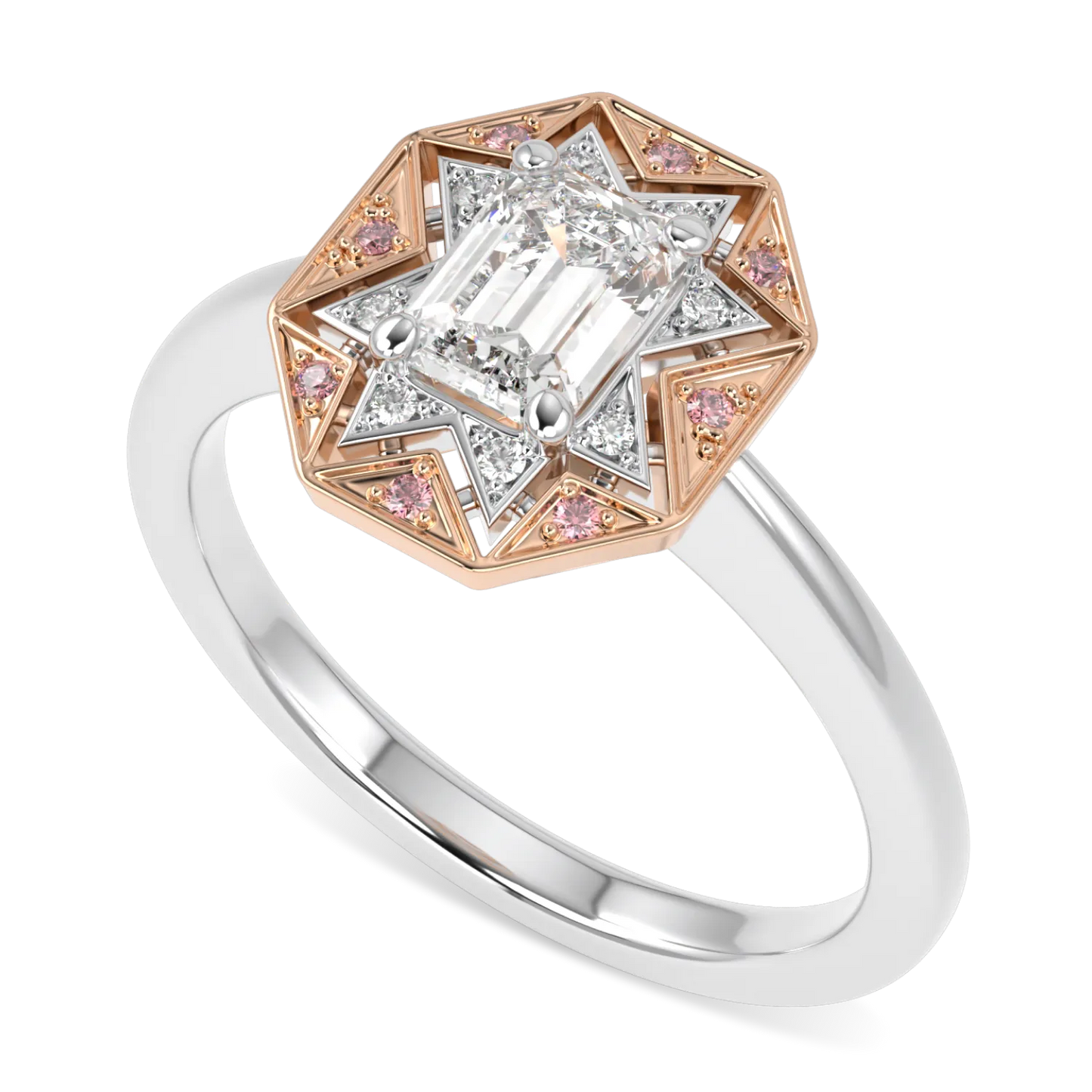 Hawthorn collection 0.50cts diamond engagement ring set in Platinum and Rose Gold, Blacklock Jewellery