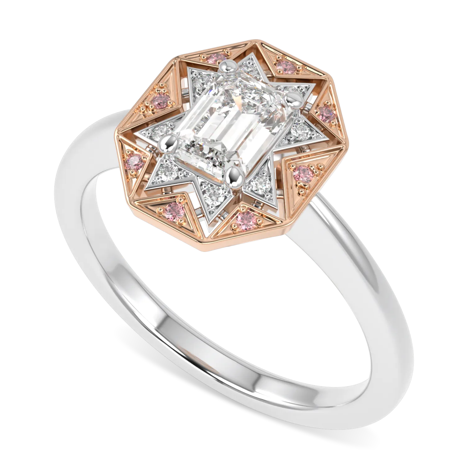 Hawthorn collection 0.50cts diamond engagement ring set in Platinum and Rose Gold, Blacklock Jewellery