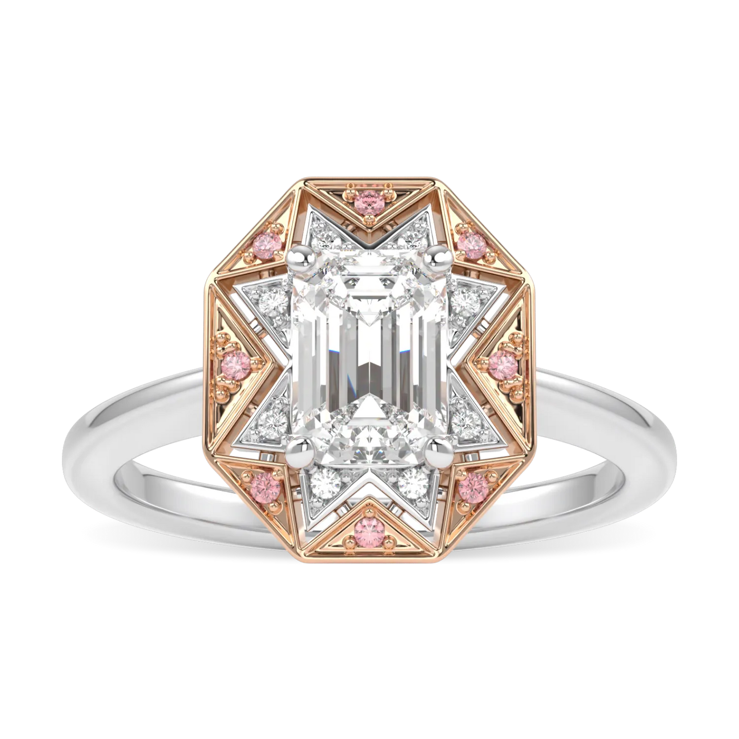 Blacklock Hawthorn collection 0.80cts diamond engagement ring in Platinum Rose Gold — side view