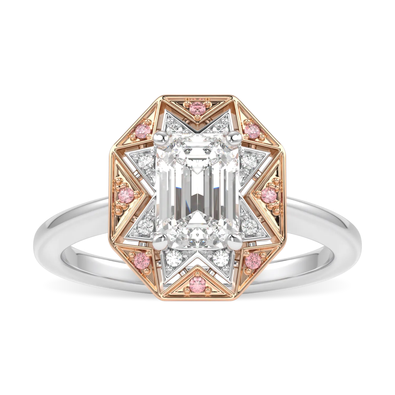Blacklock Hawthorn collection 0.80cts diamond engagement ring in Platinum Rose Gold — side view