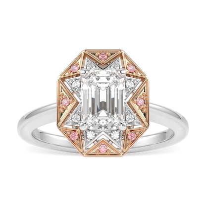Blacklock Hawthorn collection 0.80cts diamond engagement ring in Platinum Rose Gold — side view
