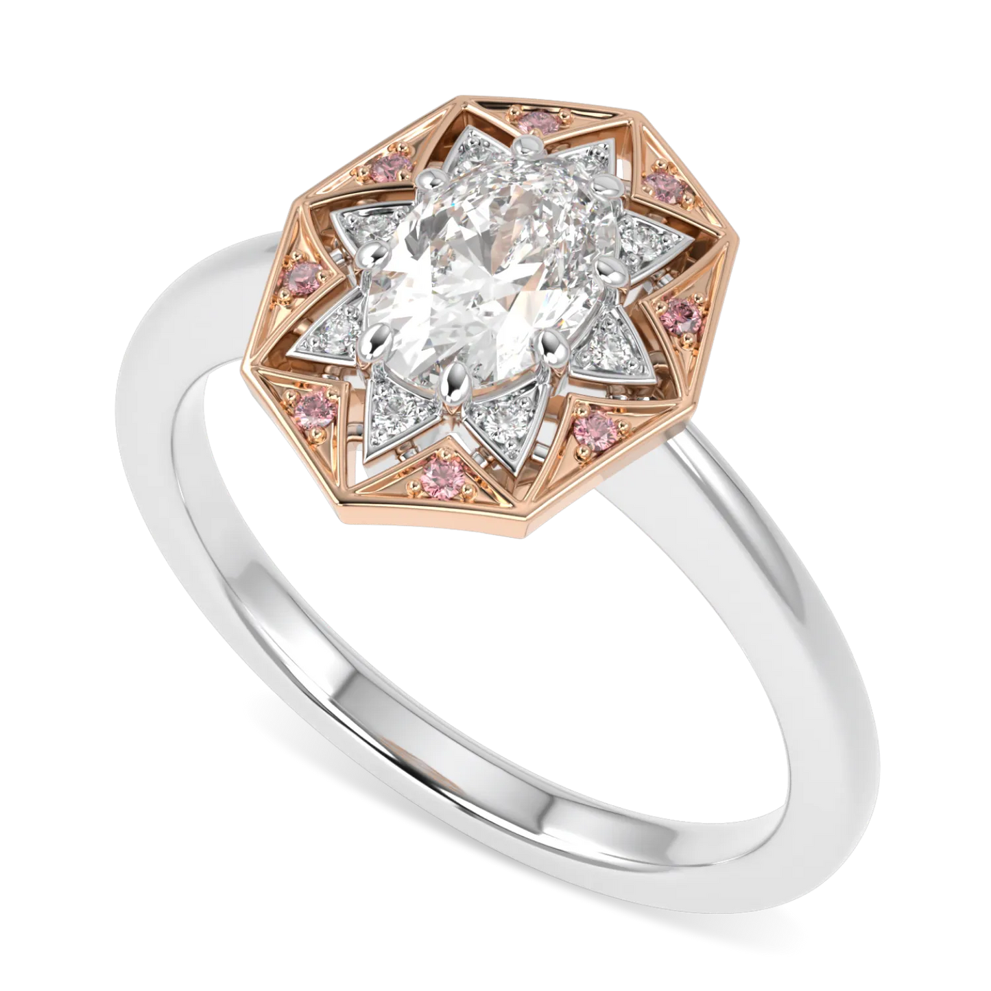 Hawthorn 0.50cts diamond engagement ring in Platinum and Rose Gold, Blacklock Jewellery