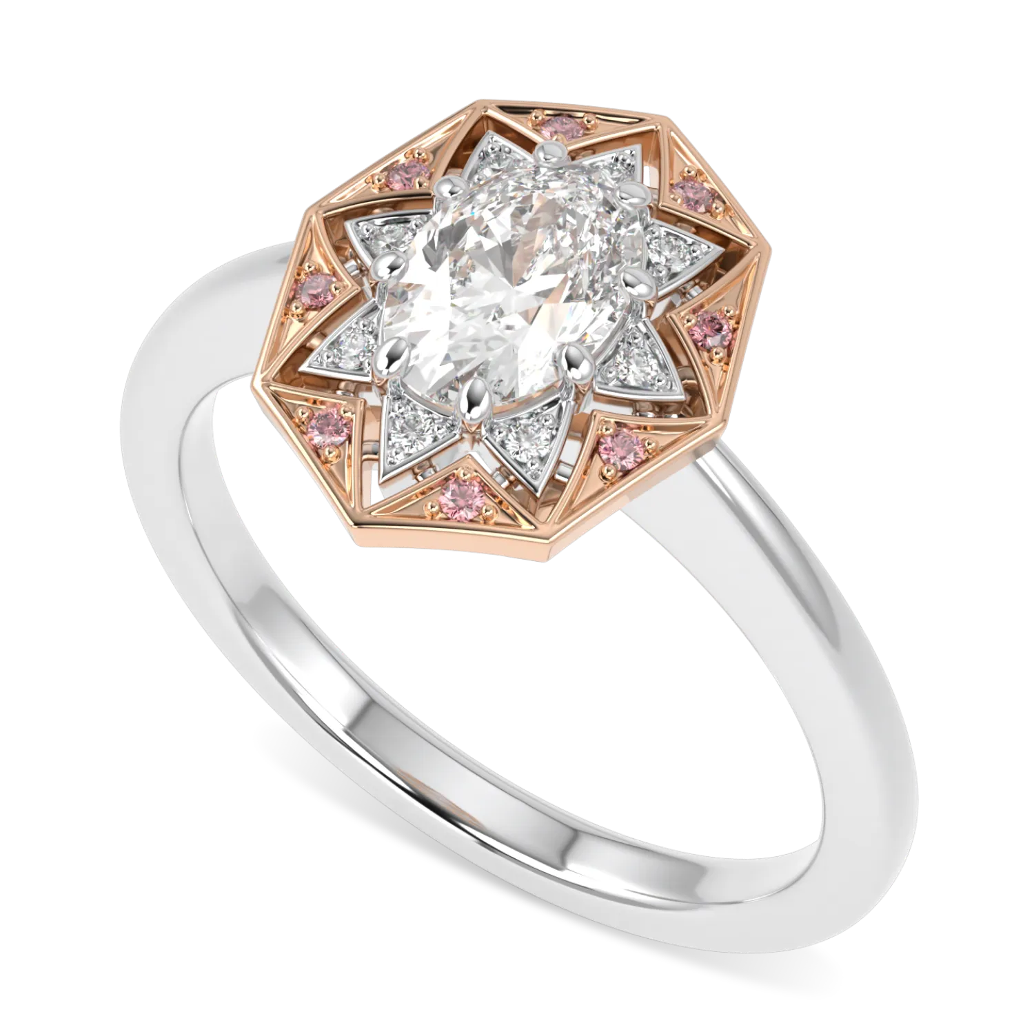 Hawthorn 0.50cts diamond engagement ring in Platinum and Rose Gold, Blacklock Jewellery