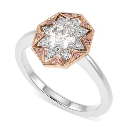 Hawthorn 0.50cts diamond engagement ring in Platinum and Rose Gold, Blacklock Jewellery