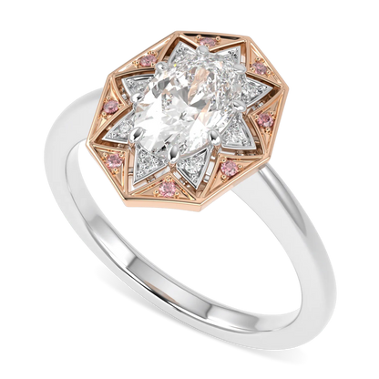 Hawthorn Rose Gold And Platinum Oval Diamond Engagement Ring 1.00cts by Blacklock Jewellery, Hawthorn collection