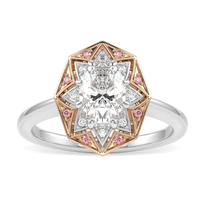 Blacklock Hawthorn Diamond engagement ring in Platinum and Rose Gold — side view