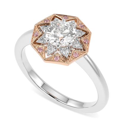 Hawthorn 0.50cts round brilliant cut diamond engagement ring in Platinum and Rose Gold, Blacklock Jewellery