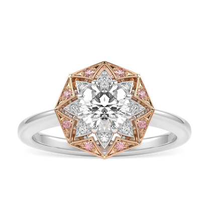 18ct Rose Gold And Platinum Round Brilliant Cut Diamond Engagement Ring 0.50cts by Blacklock Jewellery, Hawthorn collection — side view