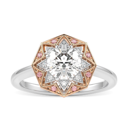 Platinum and 18ct Rose Gold Round Brilliant Cut Diamond Engagement Ring 0.70cts by Blacklock Jewellery, Hawthorn collection — side view