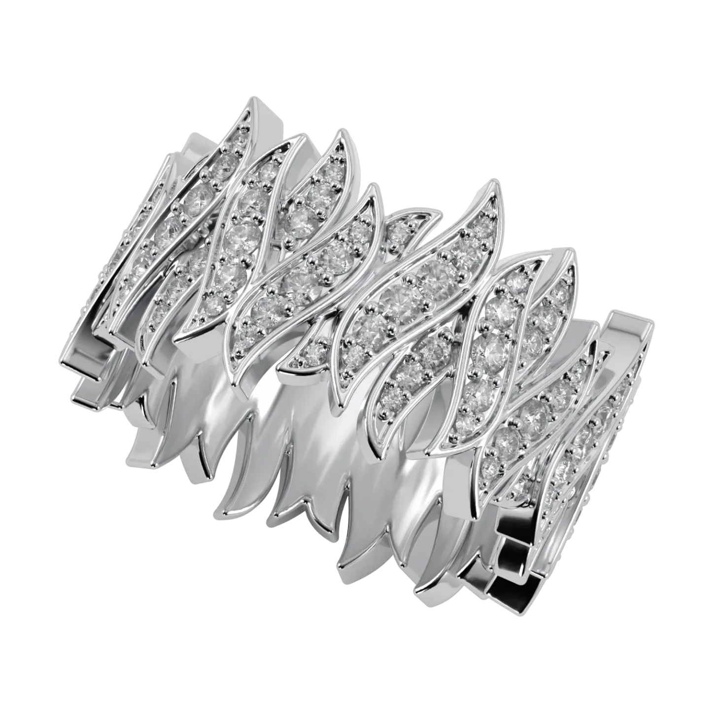 Handcrafted Inferno Platinum Diamond band by Blacklock, High Jewellery collection