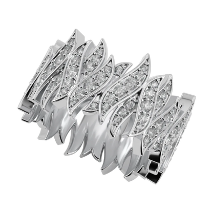 Handcrafted Inferno Platinum Diamond band by Blacklock, High Jewellery collection