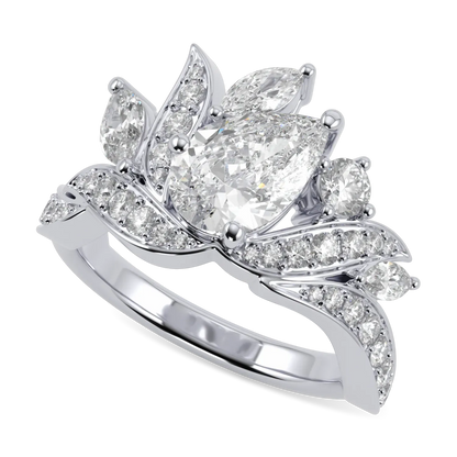 Inferno Platinum Pear Shaped Diamond engagement ring from Blacklock's High Jewellery collection