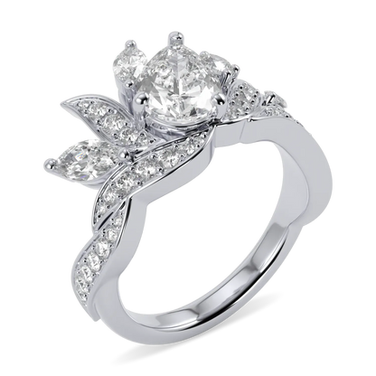 High Jewellery collection Inferno engagement ring featuring Pear Shaped Diamond set in Platinum, Blacklock Jewellery — through finger view