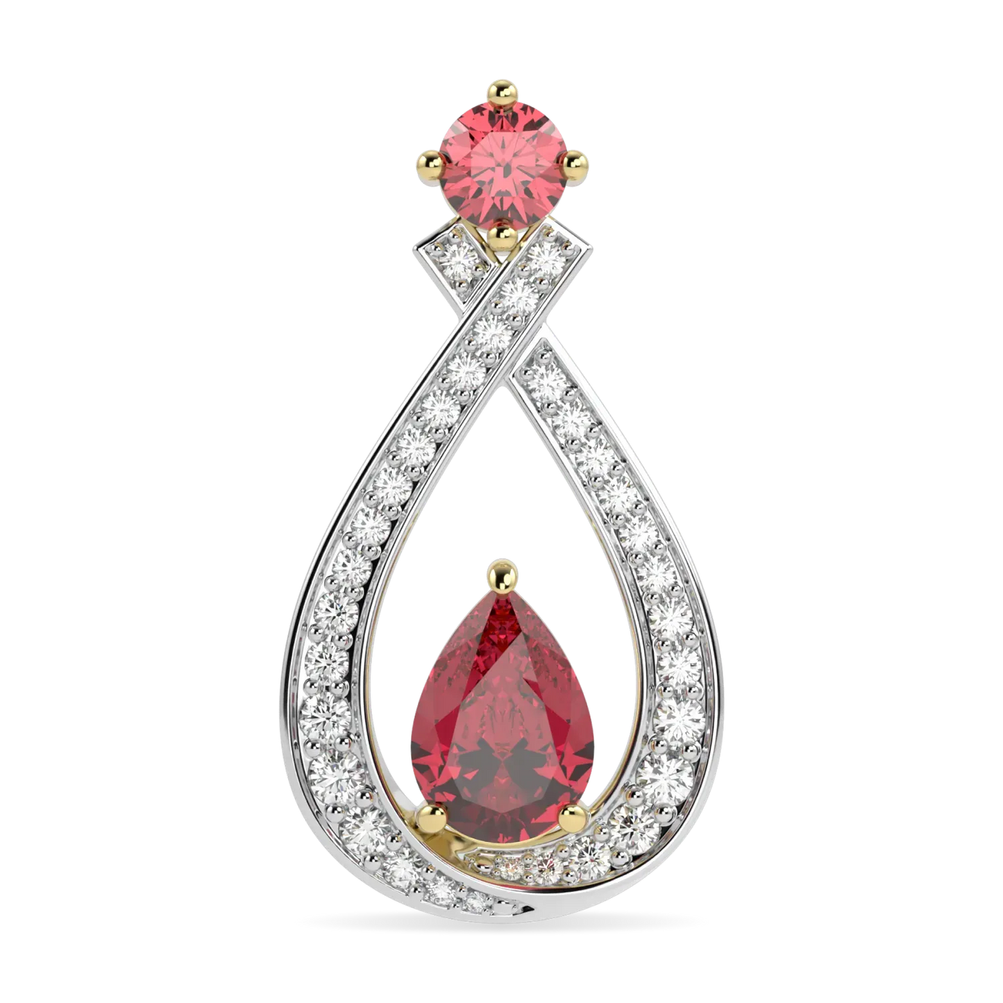 18ct White and Rose Gold Ruby and Diamond earrings from Blacklock's High Jewellery collection
