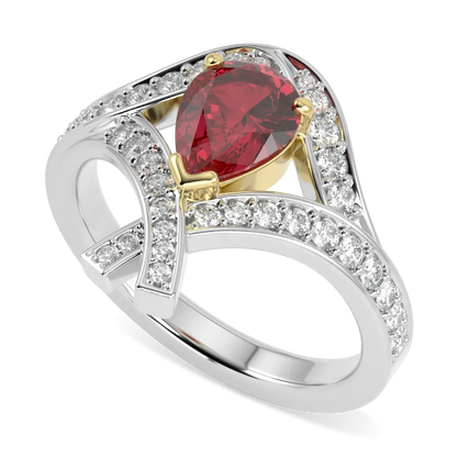 Blacklock Ruby and Diamond ring in Platinum and Rose Gold