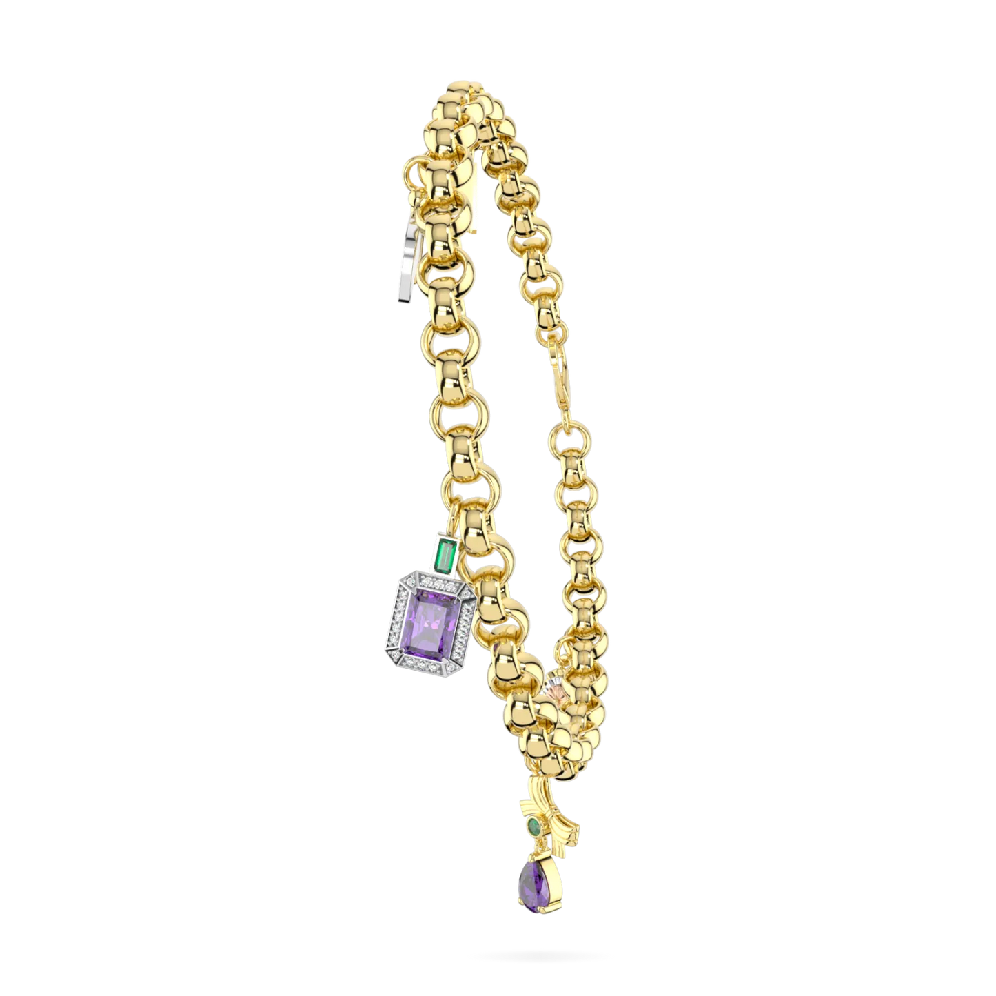 Limited Edition Empower IWD22 collection Gold Charm bracelet by Blacklock Jewellery — side view