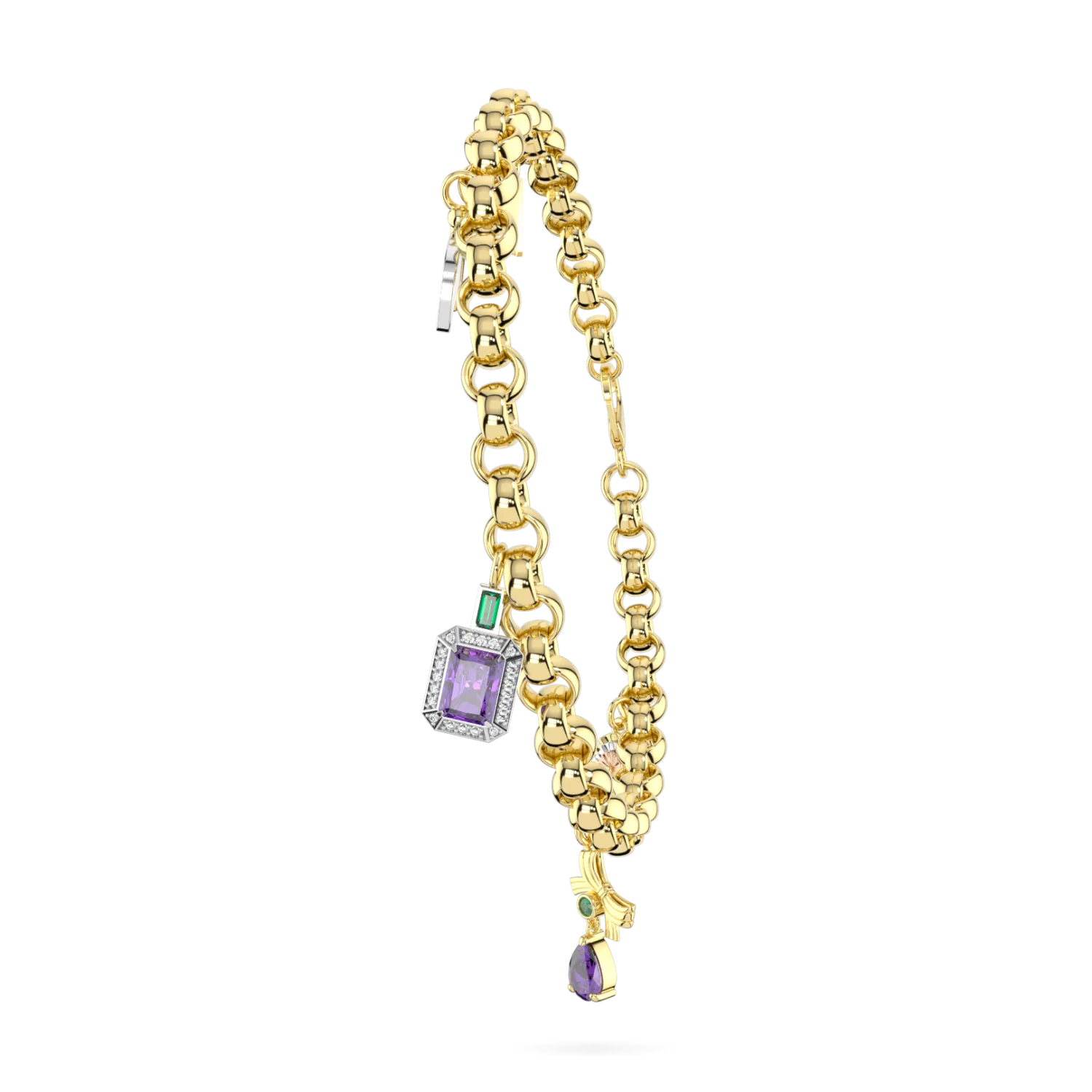 Limited Edition Empower IWD22 collection Gold Charm bracelet by Blacklock Jewellery — side view