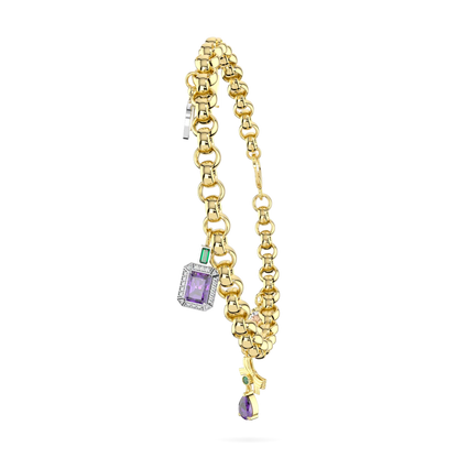 Limited Edition Empower IWD22 collection Gold Charm bracelet by Blacklock Jewellery — side view