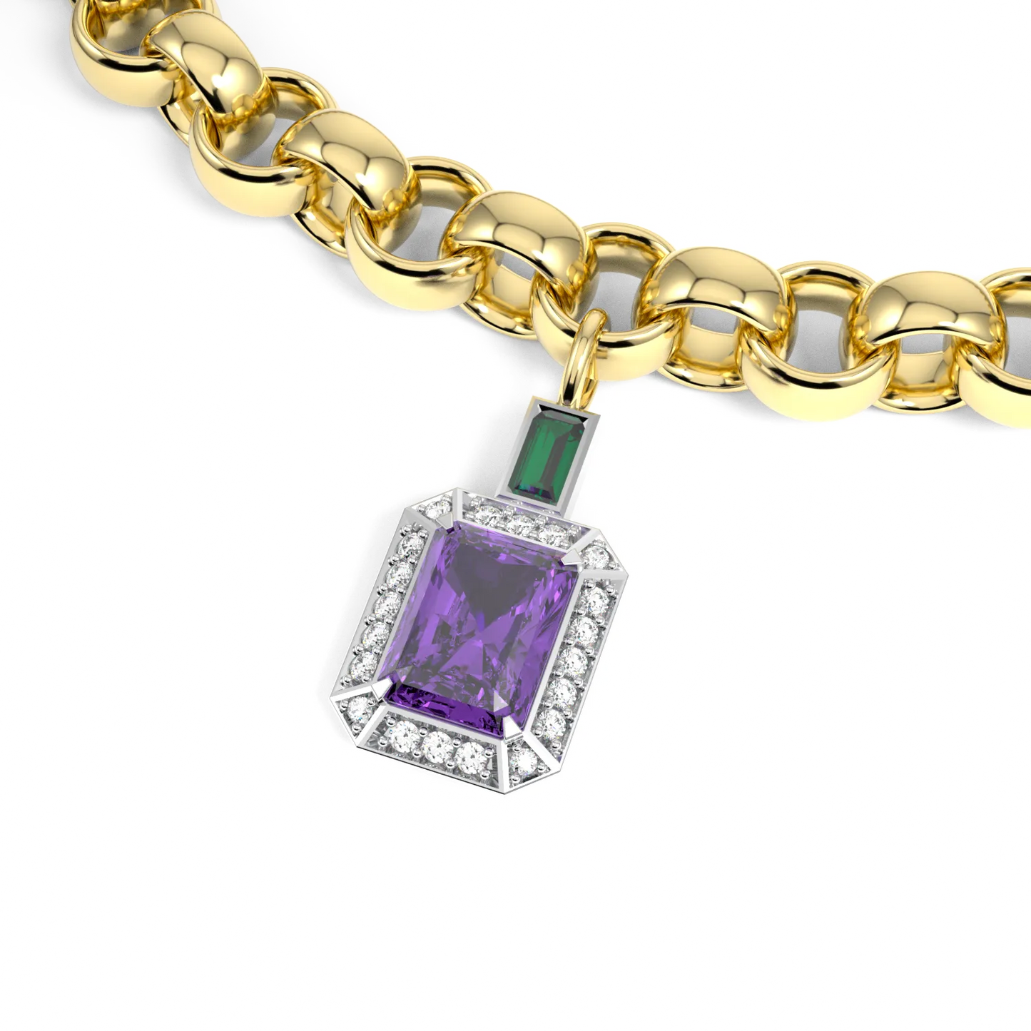 Blacklock Limited Edition Empower IWD22 charm bracelet halo charm in Yellow Gold — detail view