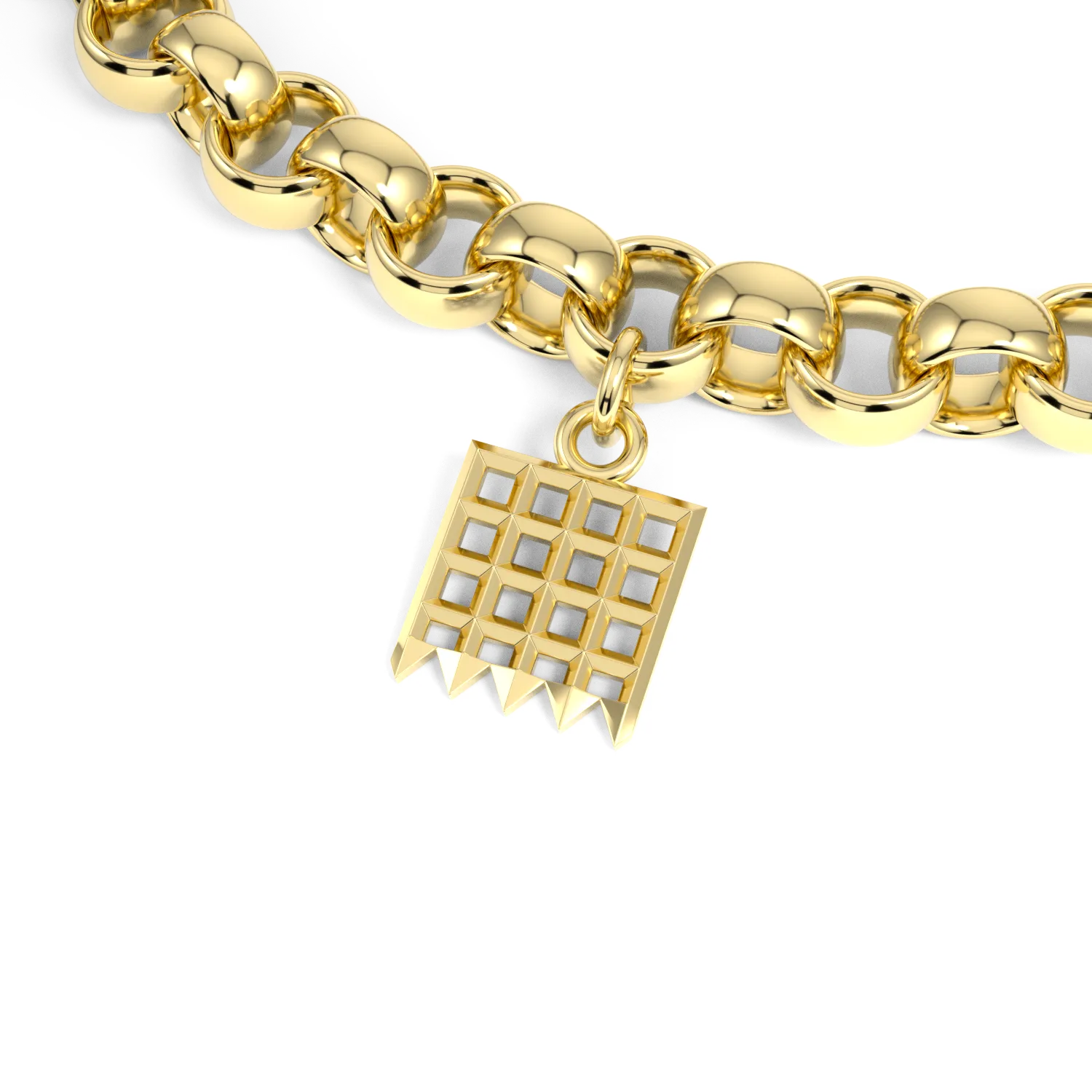 Blacklock Limited Edition Empower IWD22 charm bracelet chain charm in Yellow Gold — detail view
