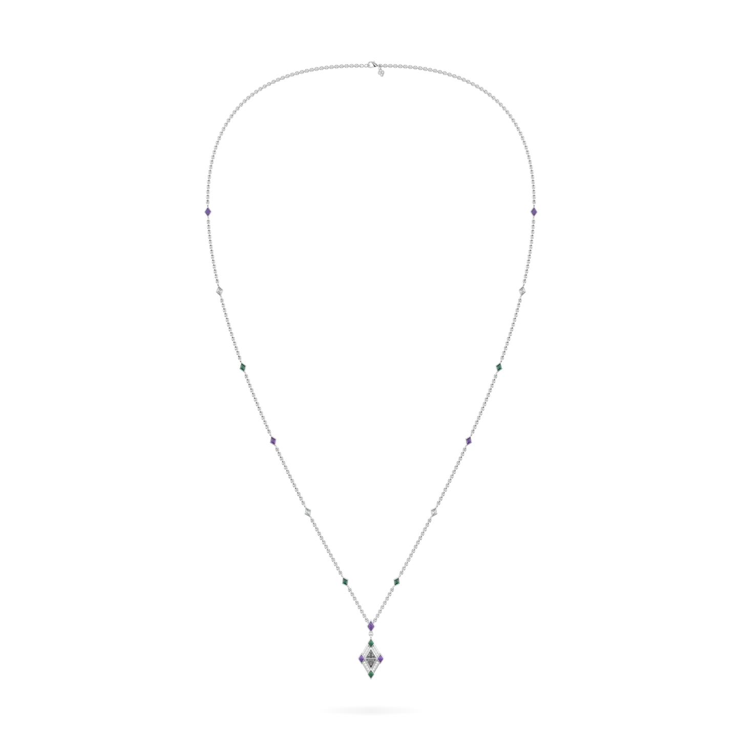 Limited Edition IWD24 pendant featuring Diamond set in White Gold, Blacklock Jewellery — side view