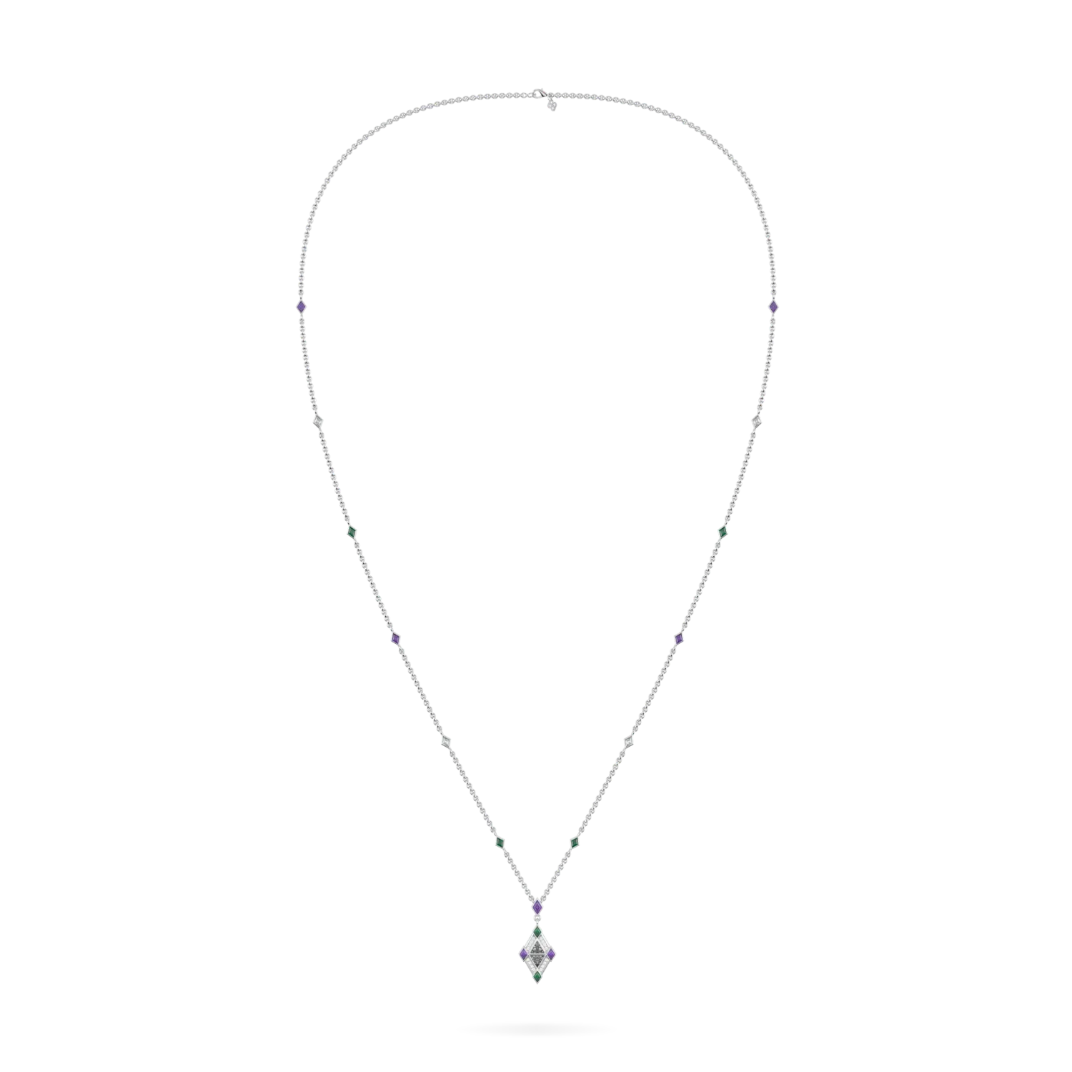 Limited Edition IWD24 pendant featuring Diamond set in White Gold, Blacklock Jewellery — side view