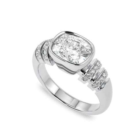 Miami Deco Large Platinum Diamond Ring