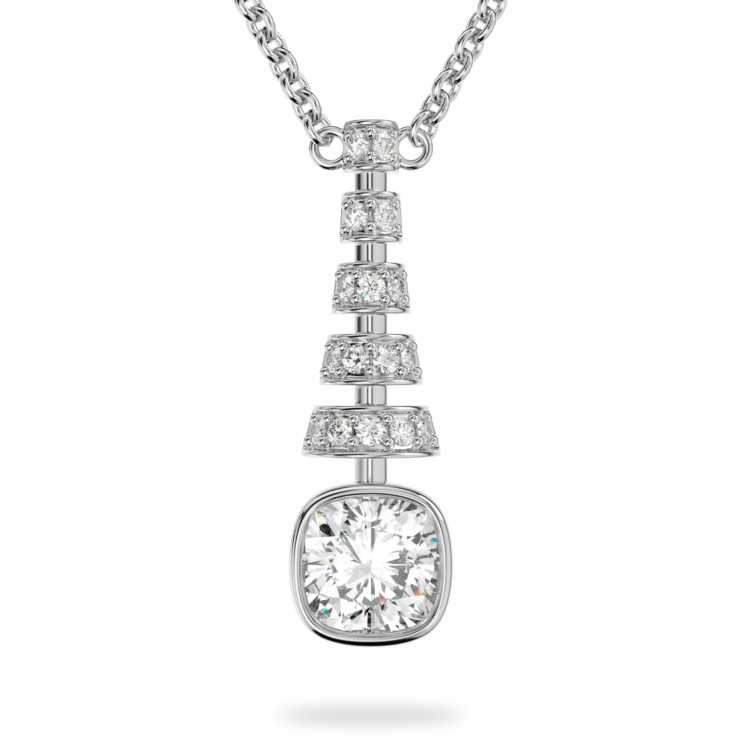 Platinum Diamond pendant from Blacklock's Miami Deco collection — side view