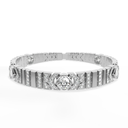 Handcrafted White Gold bracelet with Diamond by Blacklock, Miami Deco collection