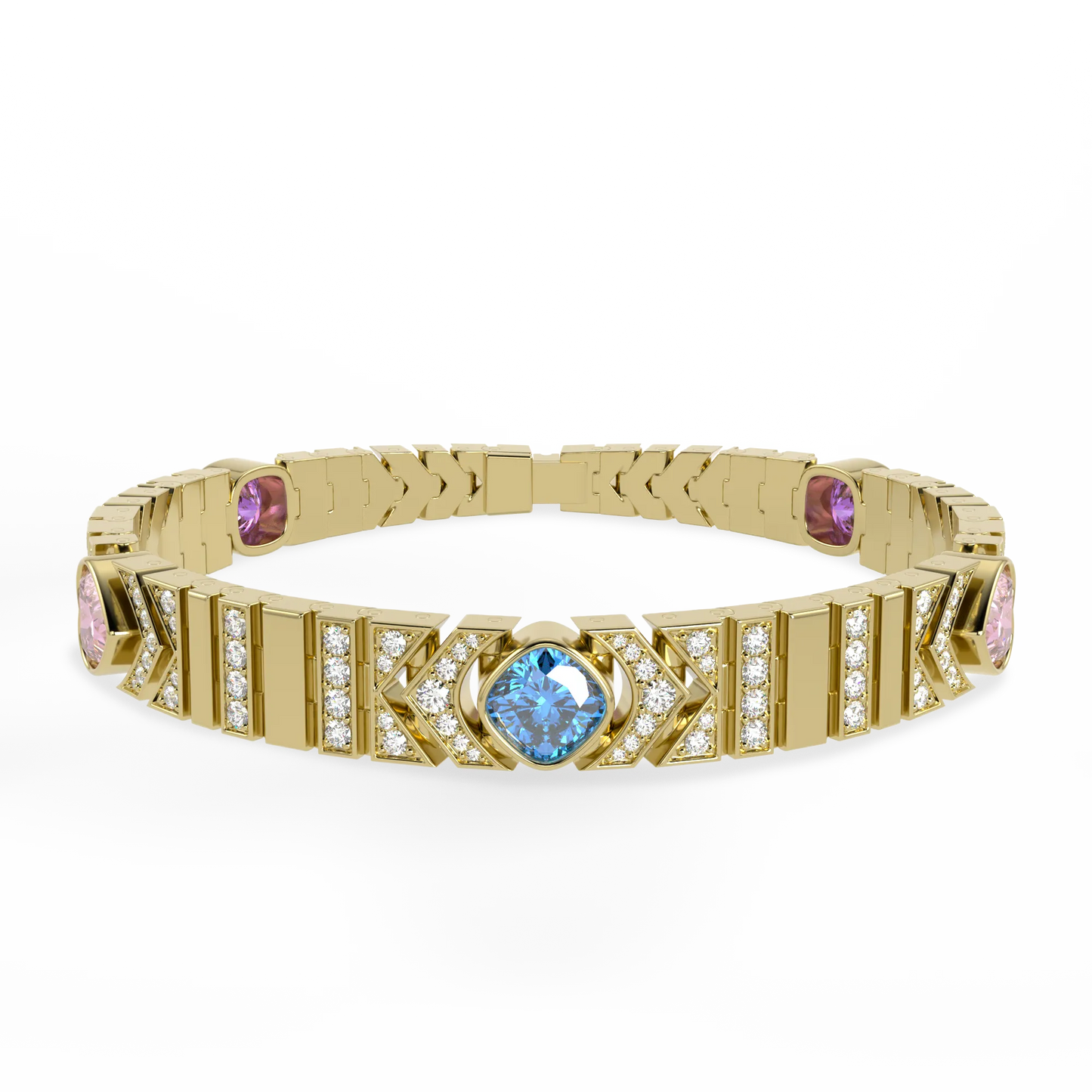 Yellow Gold Diamond bracelet from Blacklock's Miami Deco collection