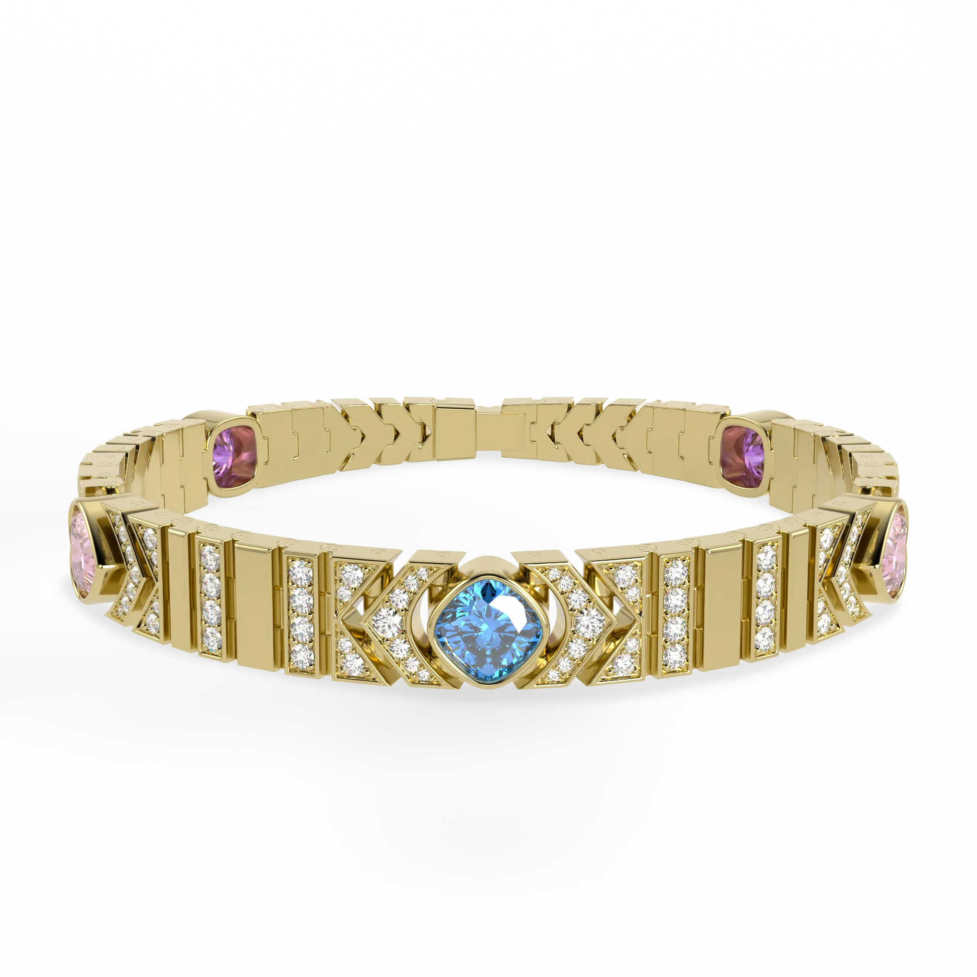 Yellow Gold Diamond bracelet from Blacklock's Miami Deco collection